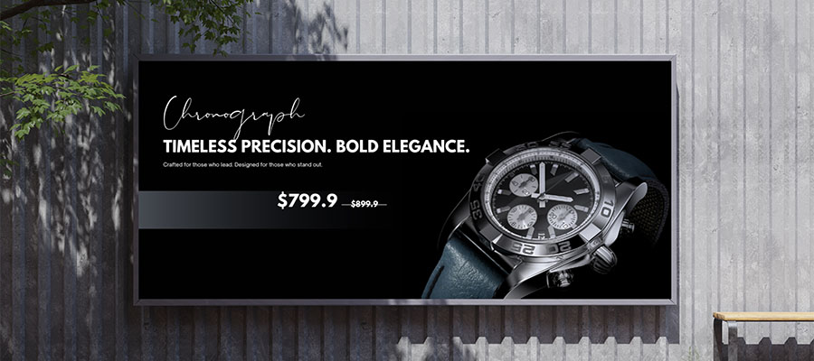 Vibrant wallboard advertising and wall mural showcasing a brand's message in a high-traffic area.