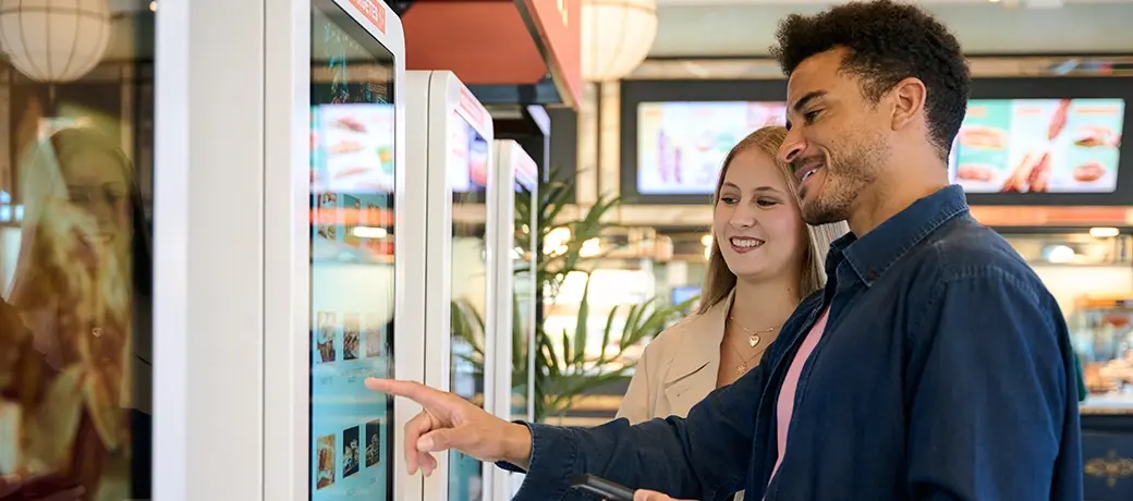 Self-service kiosk inside a municipal building